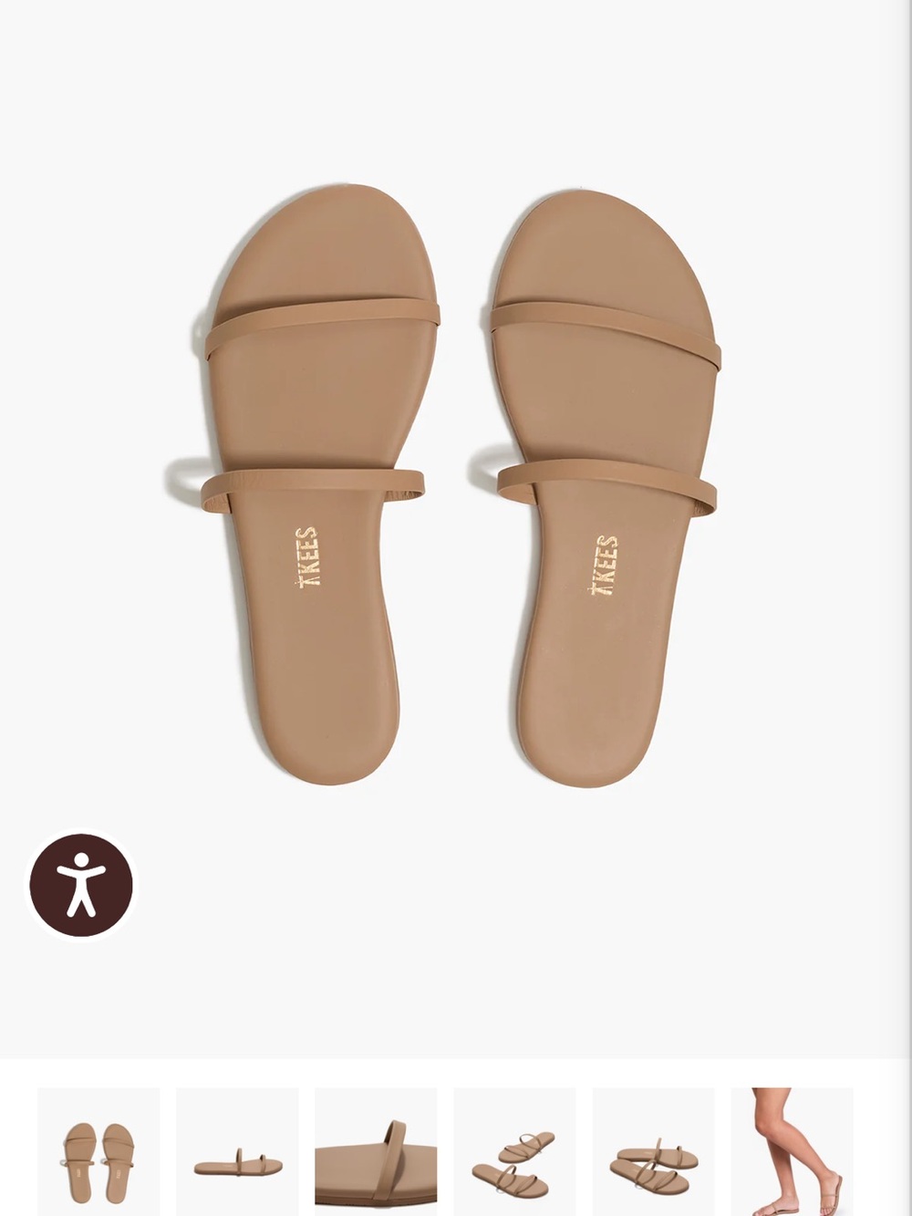 TKEES Women’s Sand Double-Strap Slide Sandals in Cocobutter